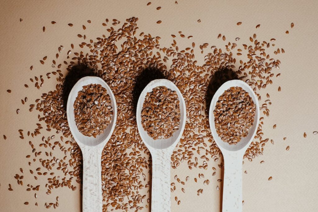 spoons with flax seeds