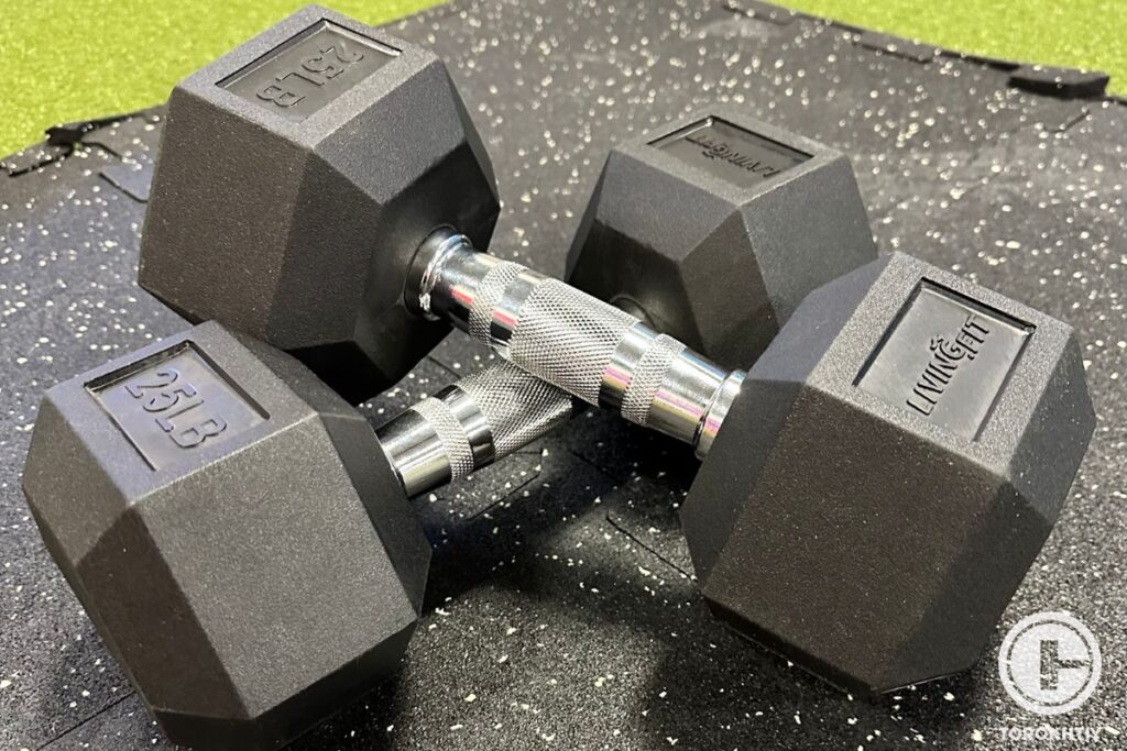 view on living fit dumbbells