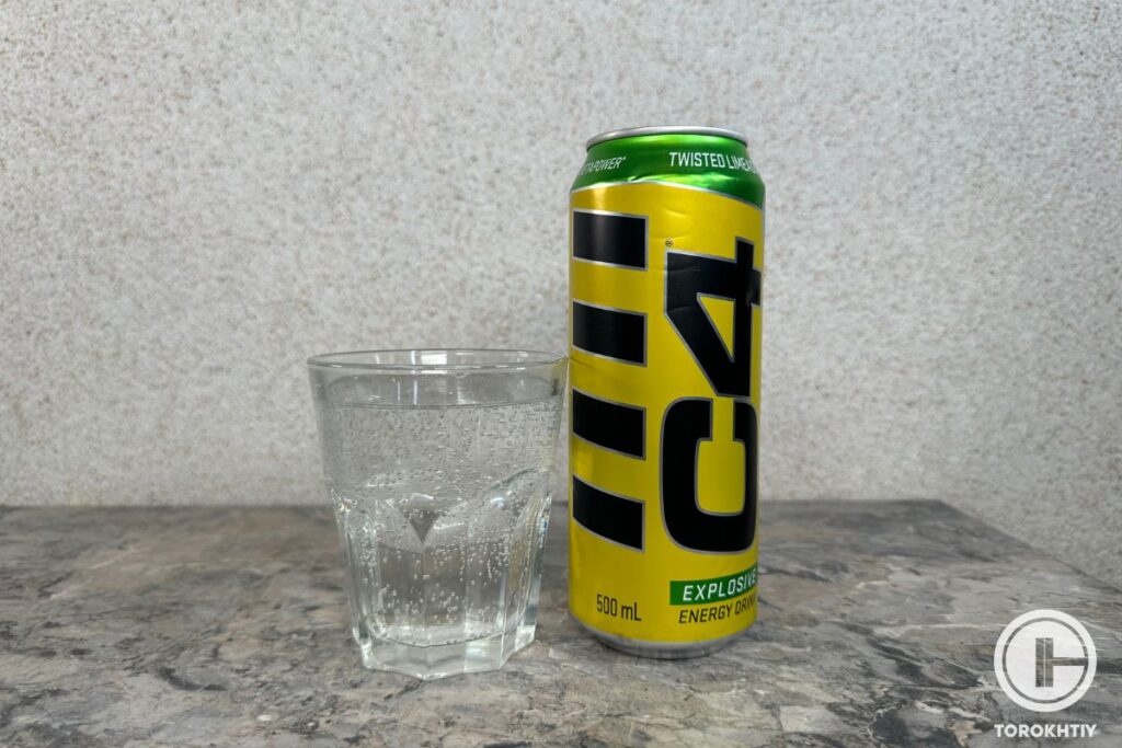 c4 energy drink in glass