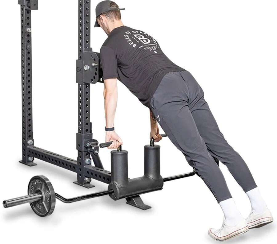 exercising with safety squat bar