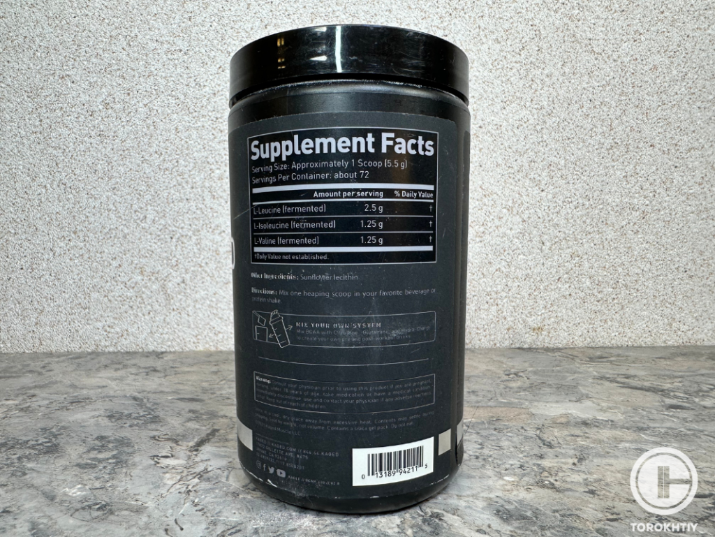 nutrition facts of bcaa