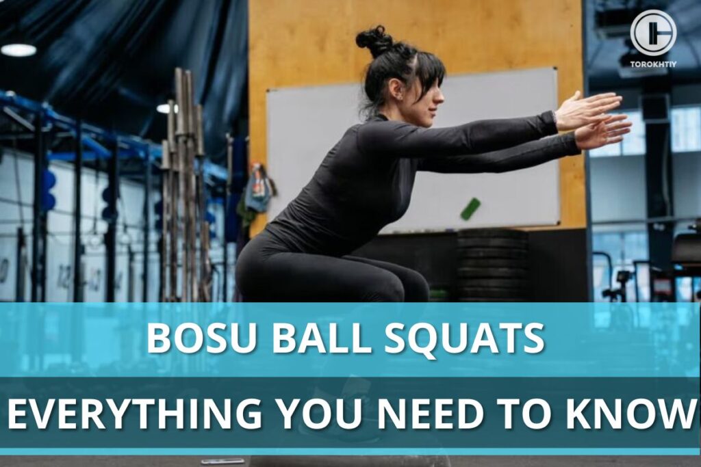 woman exercises on bosu ball