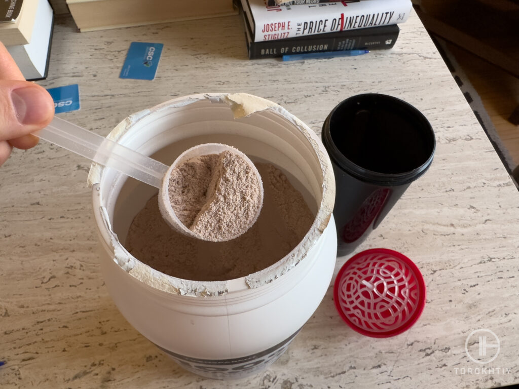 powder protein in jar