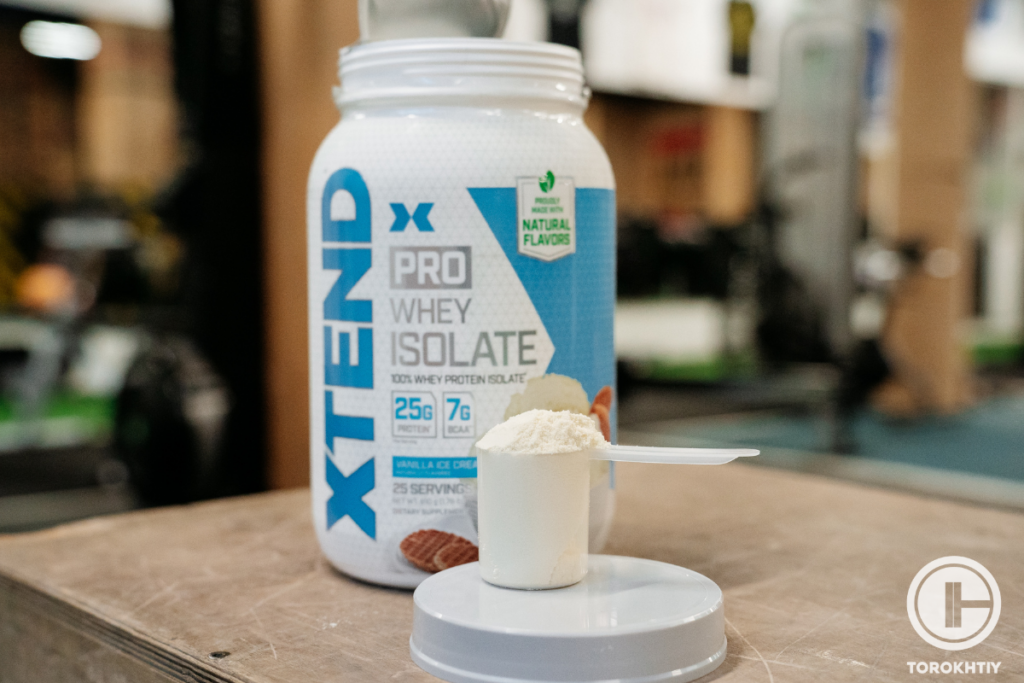 scoop of whey protein isolate