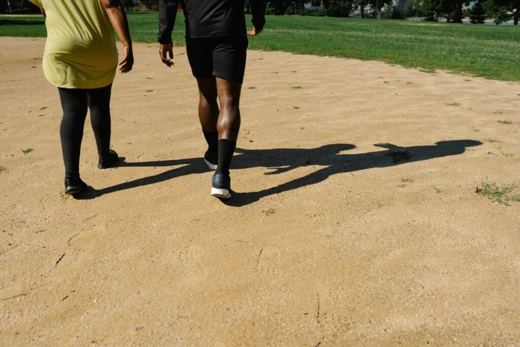 People walking five miles