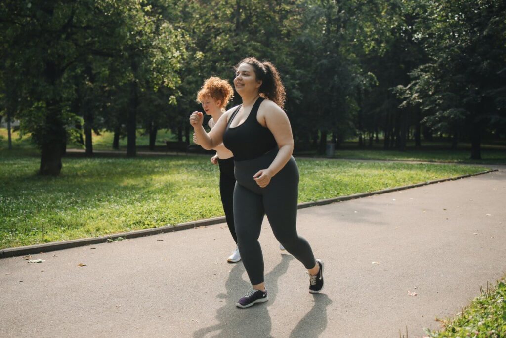 People are walking 5 miles a day, actively burning calories as they enjoy their outdoor exercise