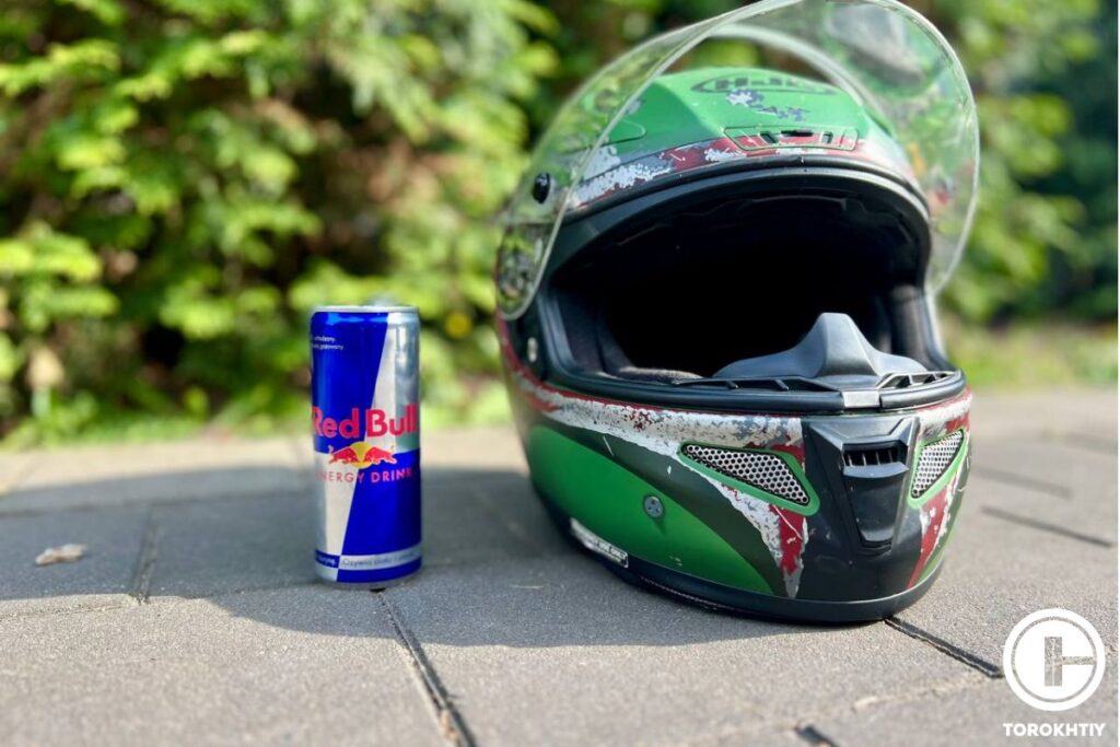 energy drink before moto ride