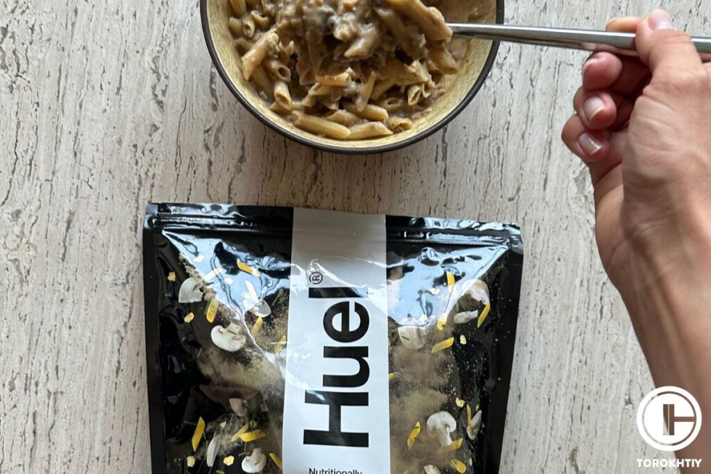 huel hot & savory pasta prepared