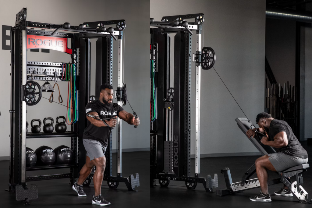 rogue functional trainer in use
