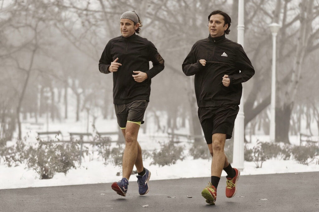 Athletes enjoy running in winter