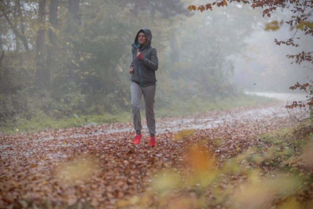 running under rain