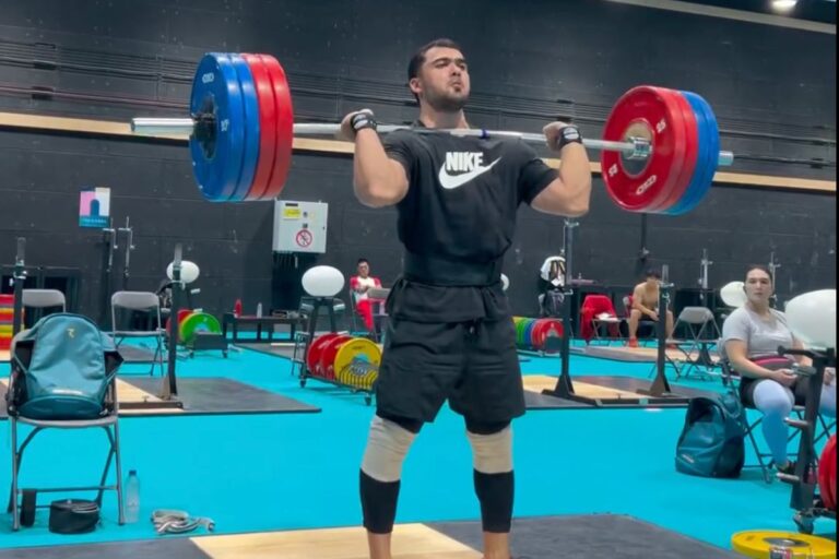 Akbar Juraev Lifts 180 kg Clean and Jerk in Training for Paris 2024 Olympics