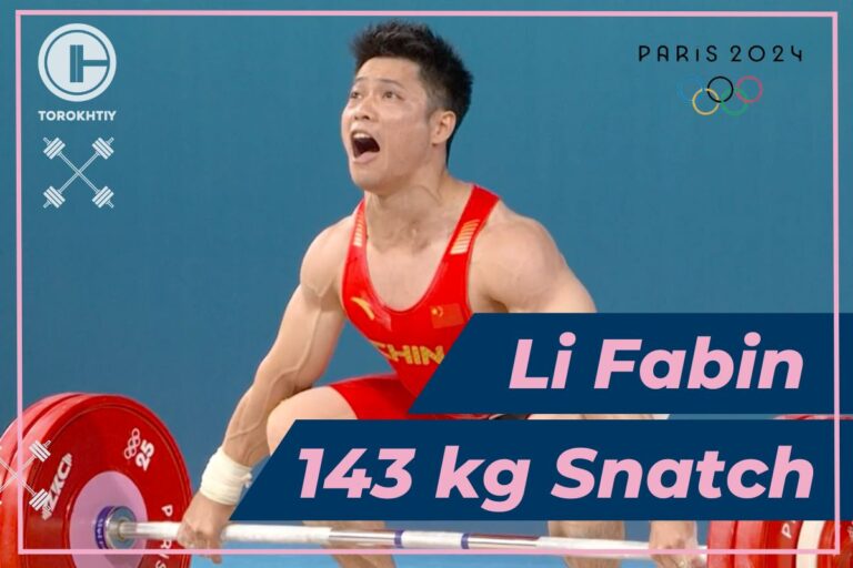 Li Fabin Sets New Olympic Record with 143 kg Snatch Lift at Paris Olympics 2024