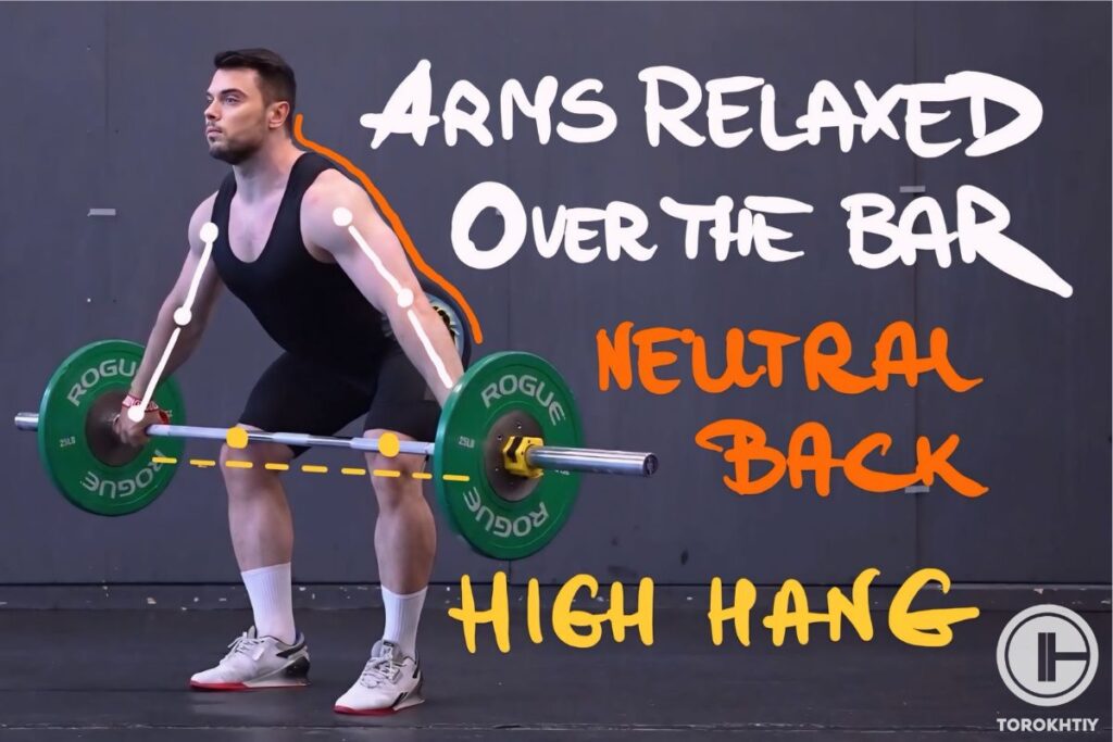 hang snatch high pull starting position