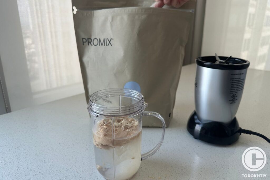 preparing vegan protein powder