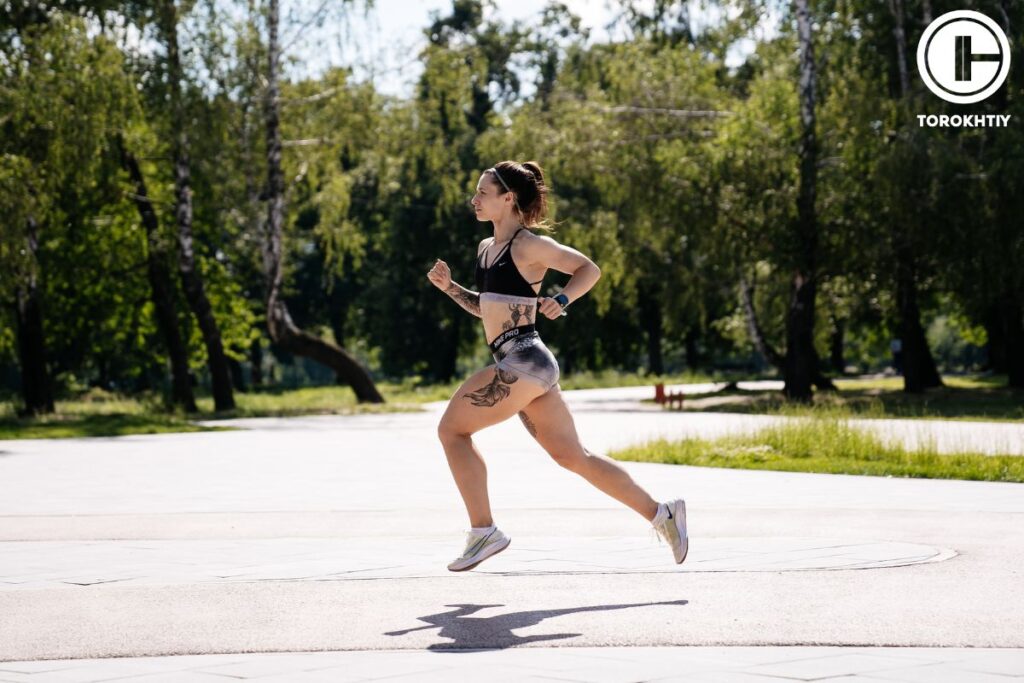 running with a tattoo