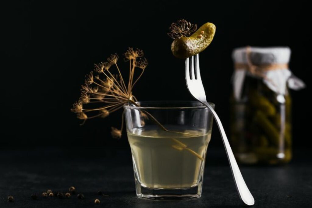 pickle juice in glass