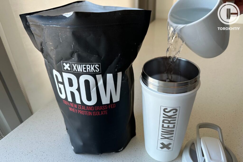 Xwerks Grow Protein Mixing with water