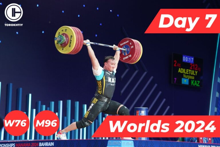 Day 7: Kazakhstan’s Adiletuly Triumphs in 96M and Song Kuk Hyang Dominates 76W at the IWF World Championships 2024