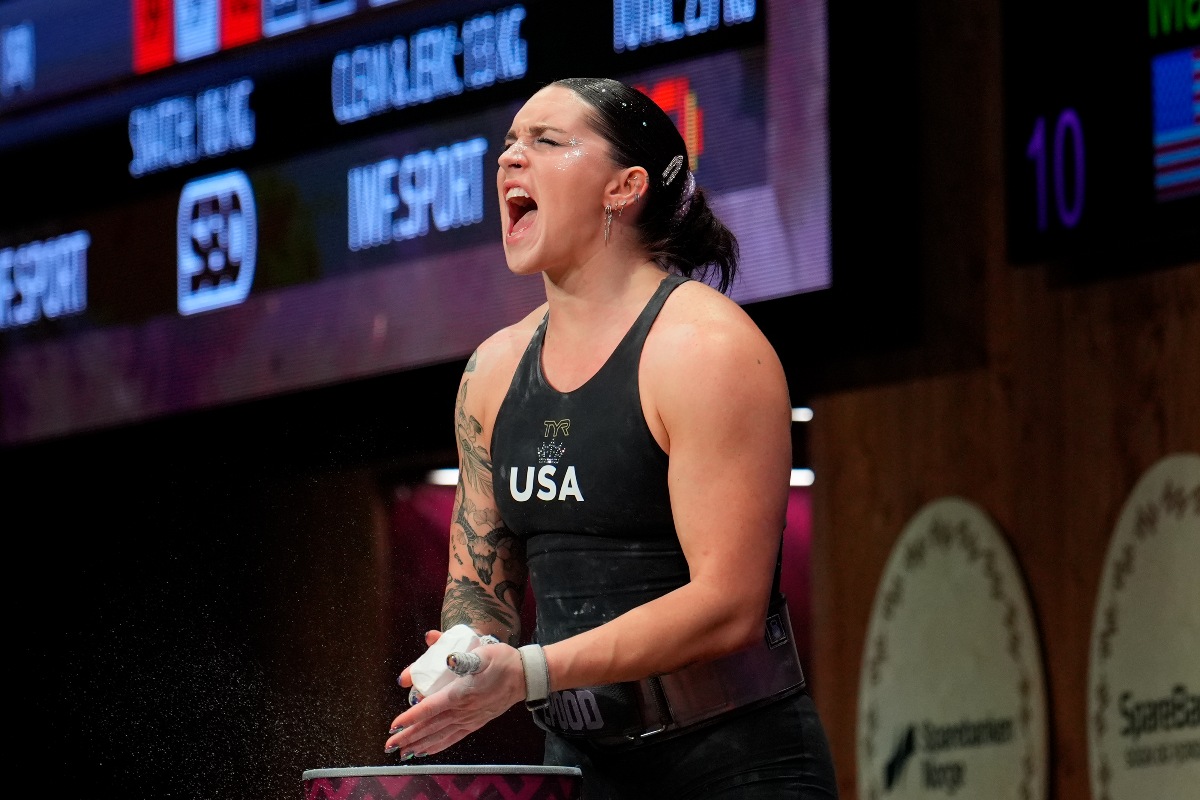 Mattie Rogers preparing for weightlifting competition (Torokhtiy Weightlifting)
