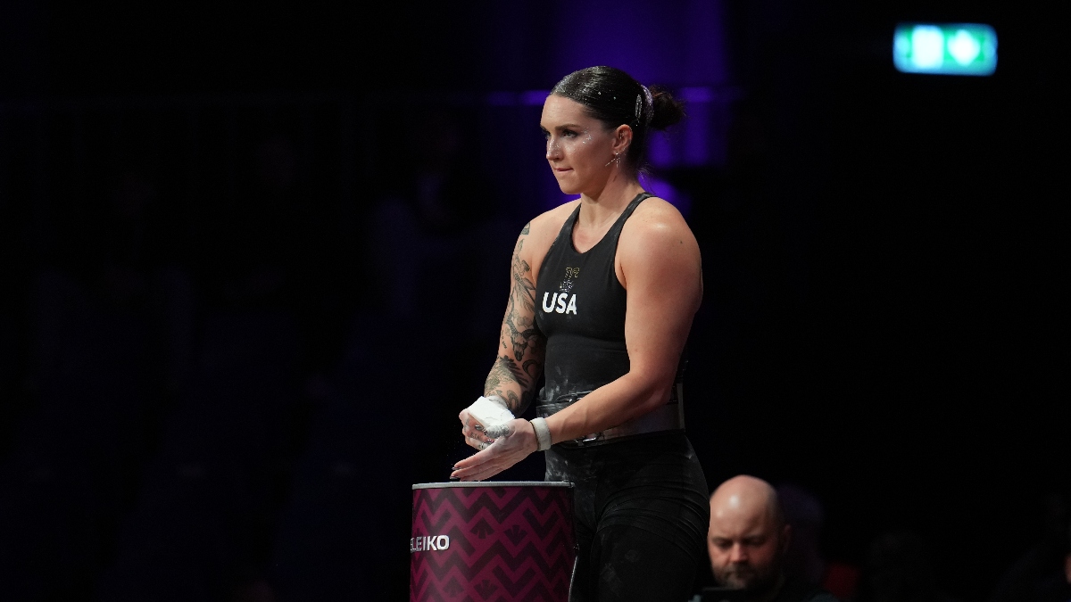 Mattie Rogers preparing for weightlifting competition (Torokhtiy Weightlifting)